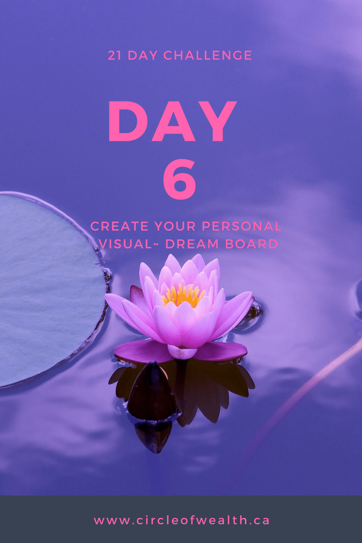 Day 6 on CircleofWealth.ca How to attract everything you want challenge Create you Personal Visual Dream Board aka Dream Board. 
